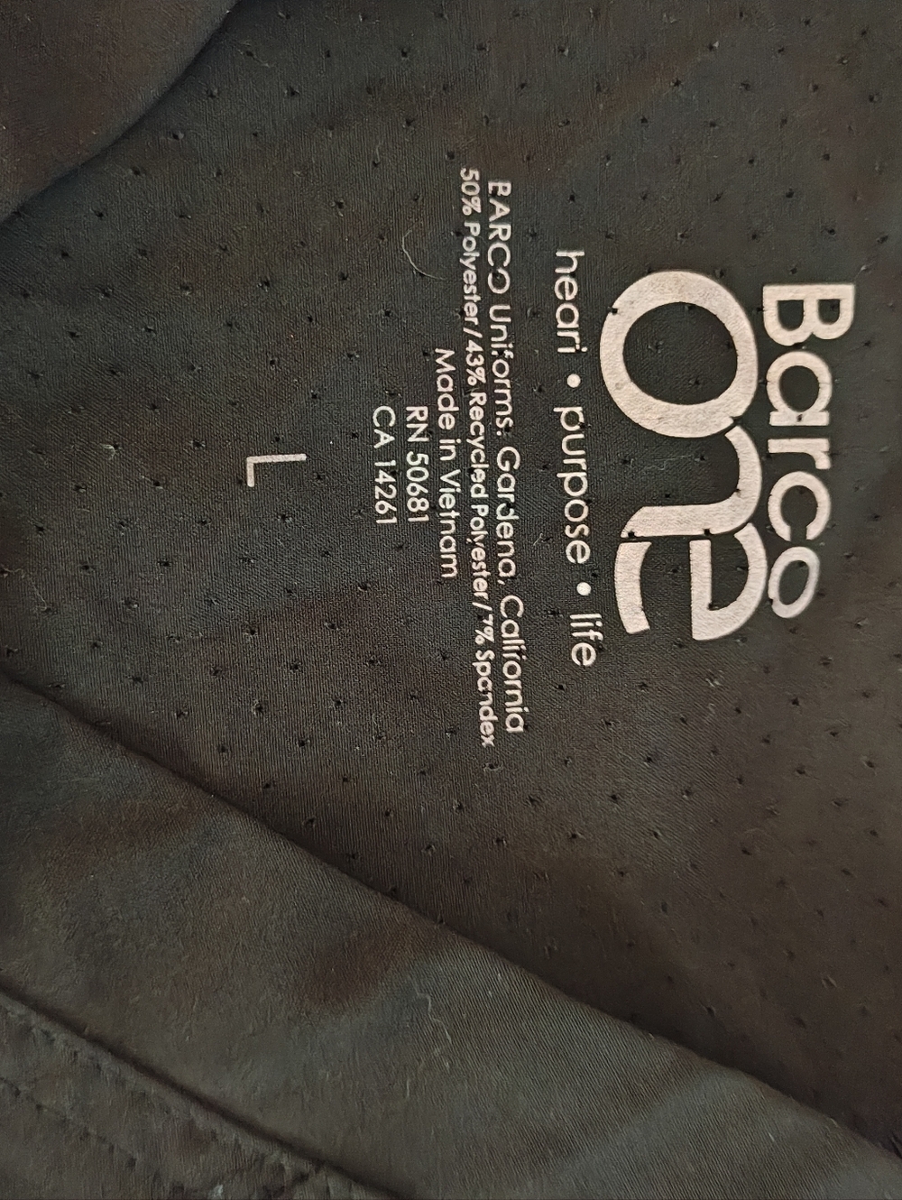 Barco One Women's Black Scrub Set, Top Large Bottom Medium Petite - Picture 3 of 10
